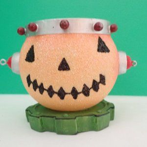 Department56 RARE, Votive glass pumpkin/Halloween/Robot/Scary